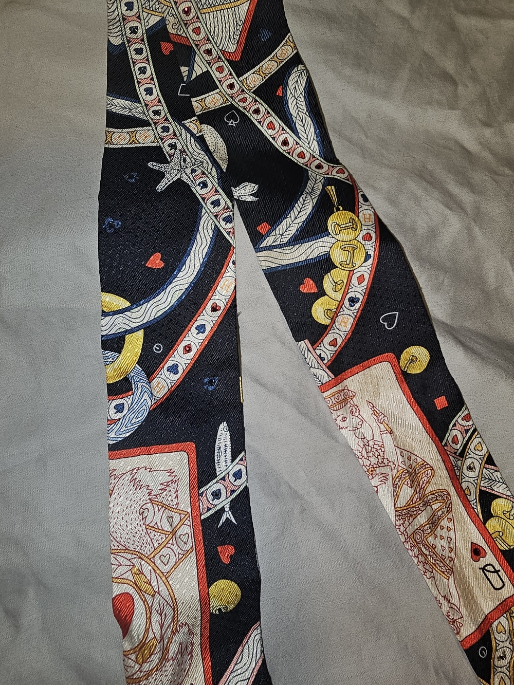 Hermes Black Playing Card Twilly Scarf - Picture 7 of 8